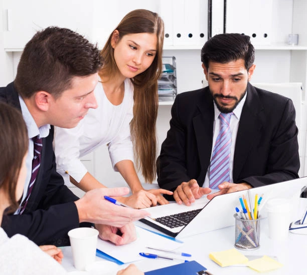 Financial advisor reviewing an investment portfolio for
optimization.